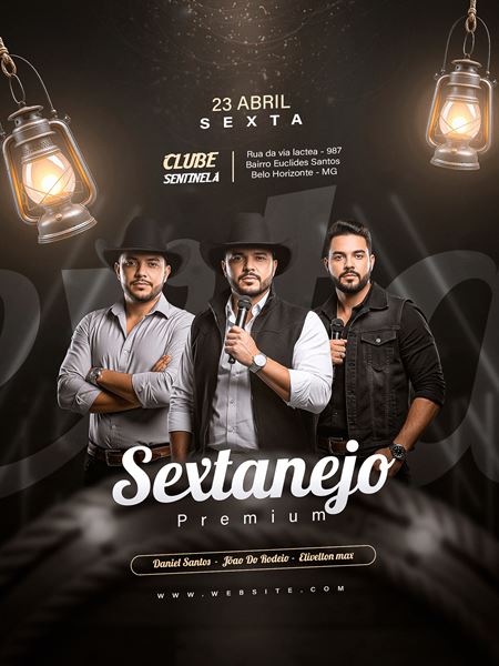 Flyer Show Sertanejo Sextanejo PSD - Template Photoshop Editável